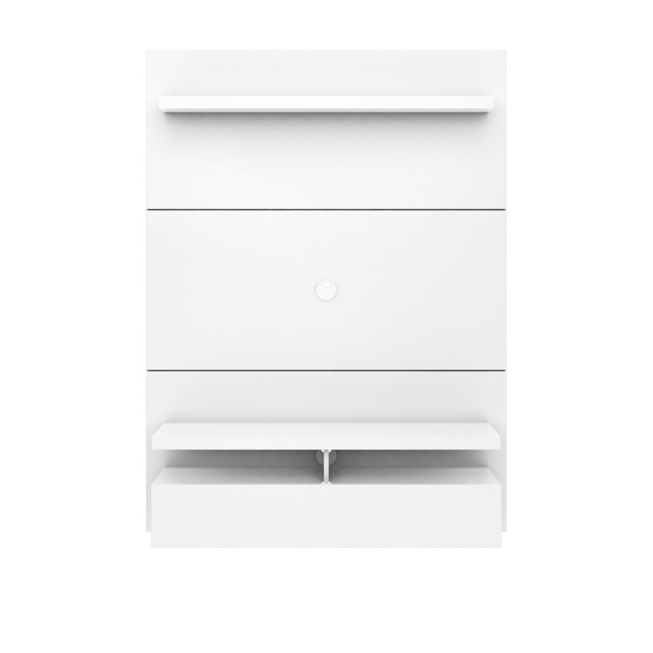 Manhattan Comfort City 1.2 Floating Wall Theater Entertainment Center in White Gloss